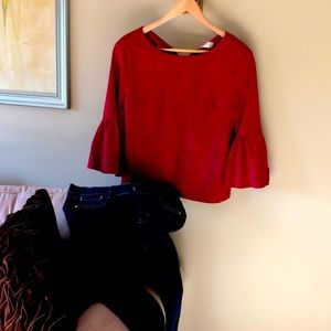 Beautiful suede top with jeans